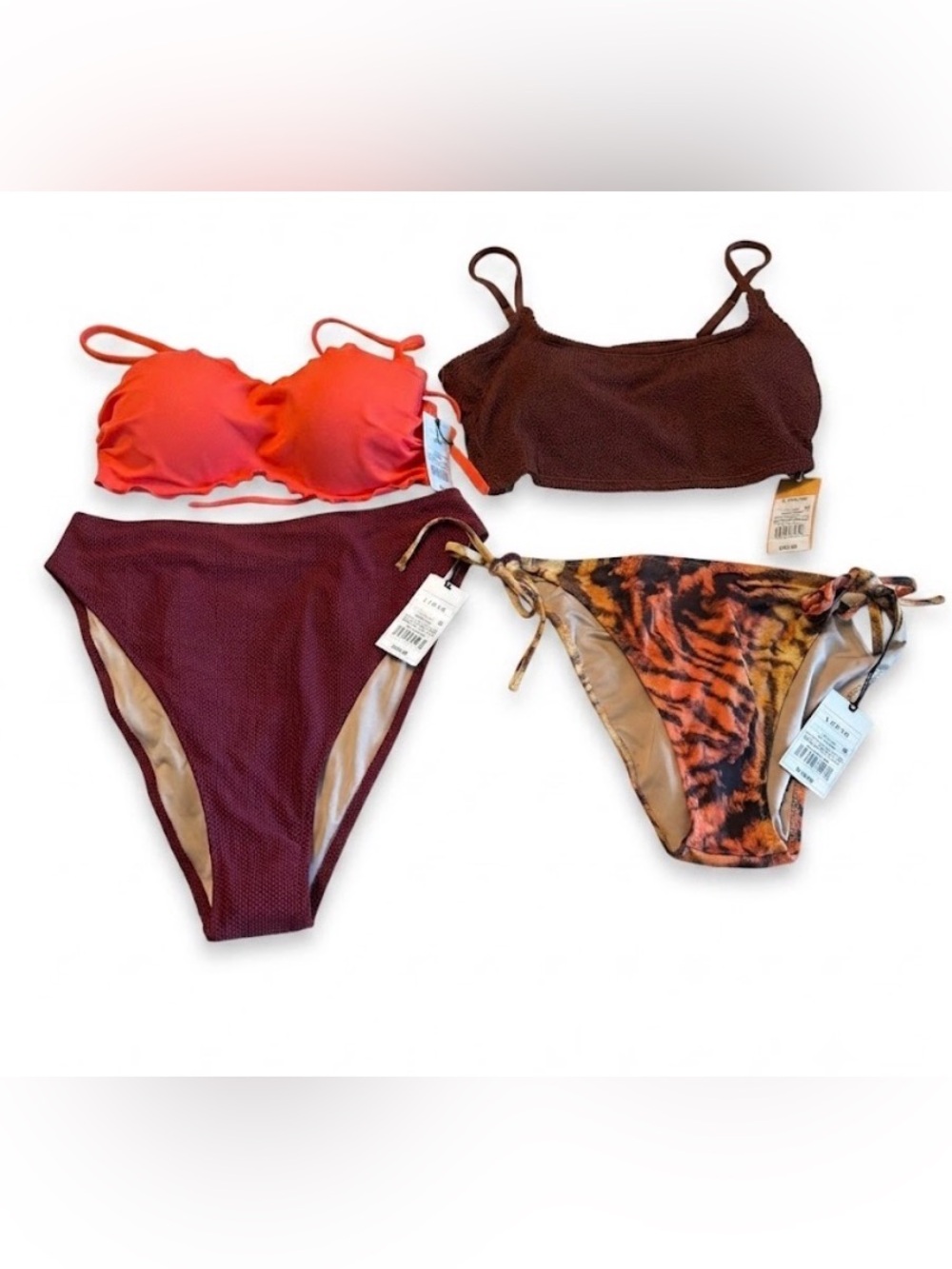 Large 36B Swim Lightly Lined Beach Top Shade & Shore Kona Sol High Waist Cheeky